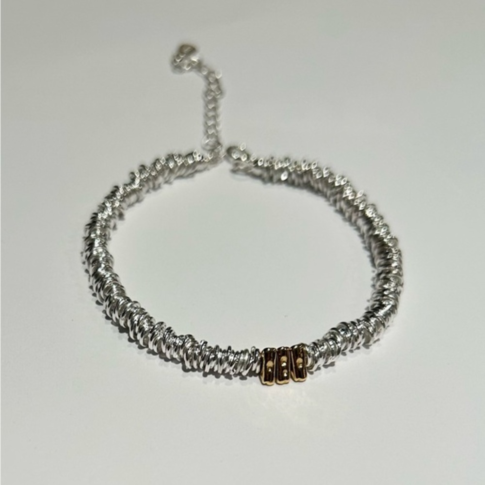 925 Silver with Gold Tone Accent Delicate Women Bracelet
